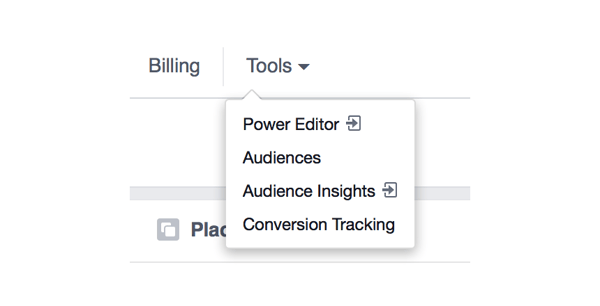 menu tools